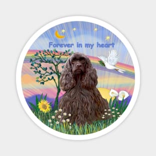 Chocolate Cocker Spaniel in Rainbow Bridge "Forever in my Heart" Magnet